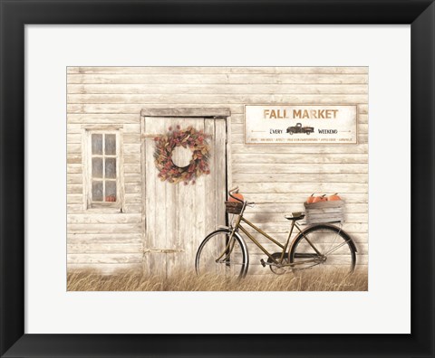 Framed Pumpkin Bicycle Print