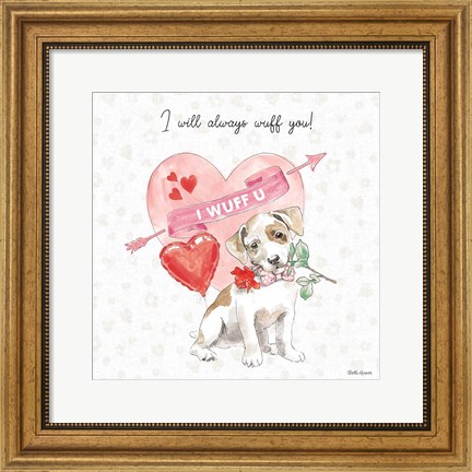 Framed Paws of Love II Pink Print