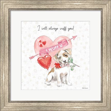 Framed Paws of Love II Pink Print