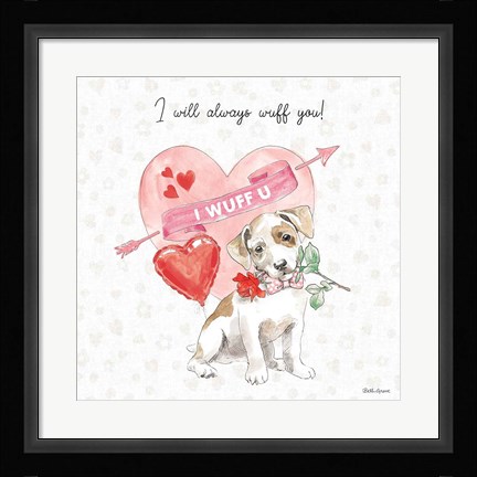 Framed Paws of Love II Pink Print