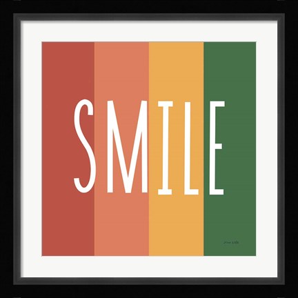 Framed Smile Rainbow Retro Print