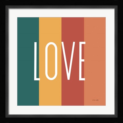 Framed Love Rainbow Retro Print
