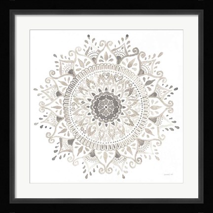 Framed Mandala Delight I Neutral Print