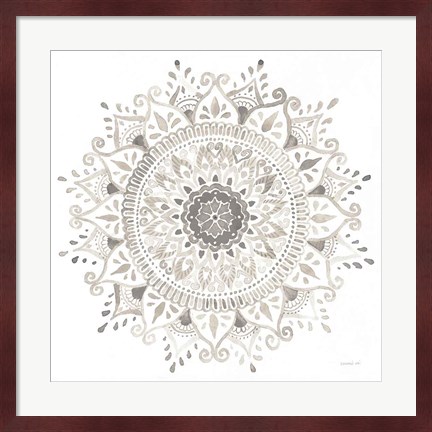Framed Mandala Delight I Neutral Print