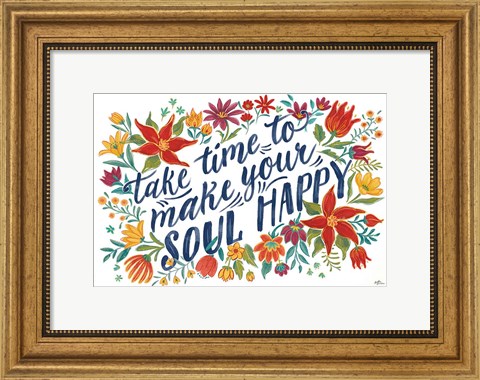 Framed Happy Thoughts I White Print