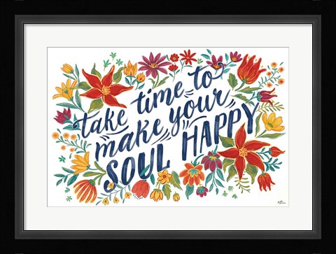 Framed Happy Thoughts I White Print