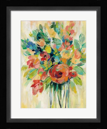 Framed Earthy Colors Bouquet I Print