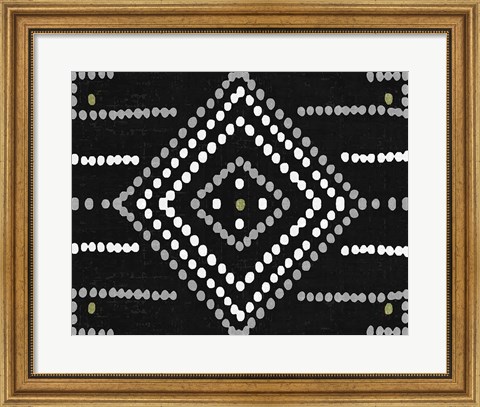Framed Daisy Dots Tile VI Black Print