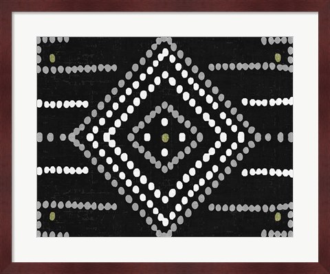 Framed Daisy Dots Tile VI Black Print