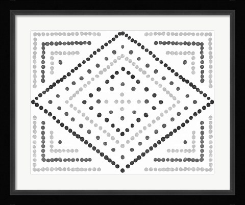 Framed Daisy Dots Tile II Black Print