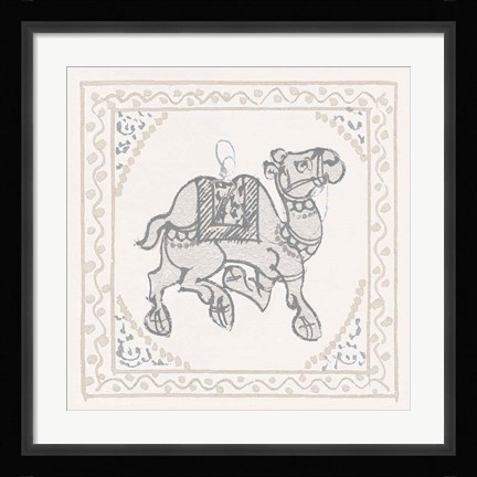 Framed Winter Caravan Camel Print