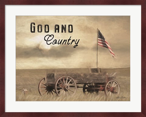Framed God and Country Print