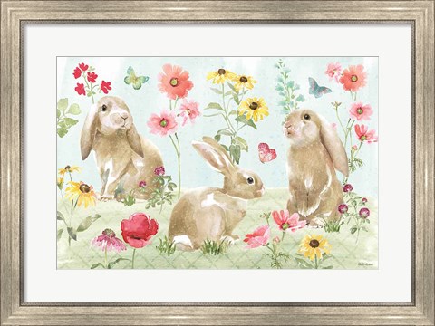Framed Sweet Bunnies I Print