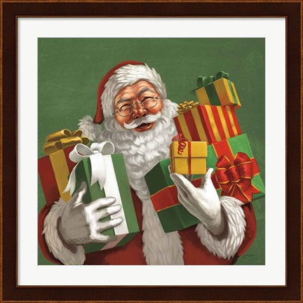 Framed Holiday Santa IV Print