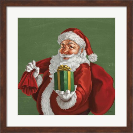 Framed Holiday Santa I Print