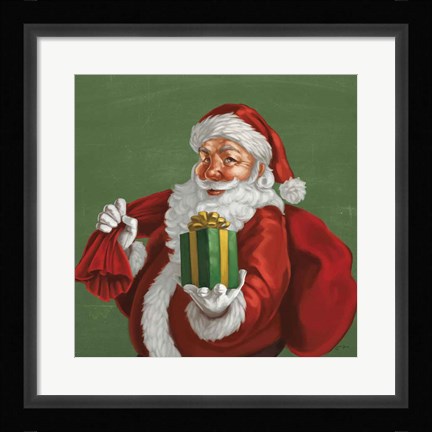 Framed Holiday Santa I Print