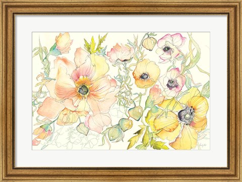 Framed Pastel Garden II Print