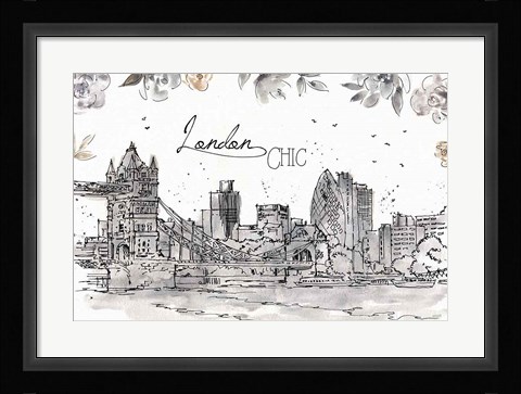 Framed Skyline Sketches IV Print
