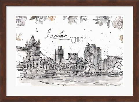 Framed Skyline Sketches IV Print