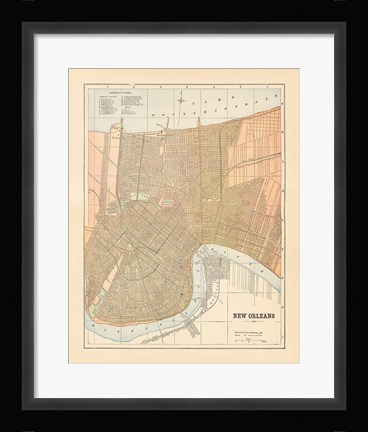 Framed Map of New Orleans Print