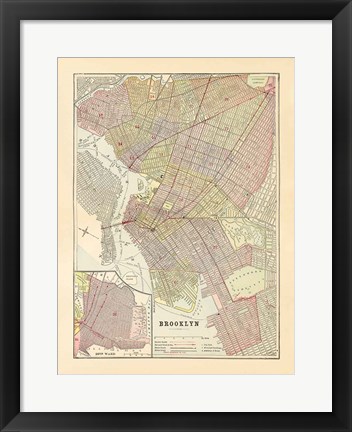 Framed Map of Brooklyn Print