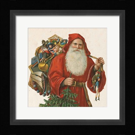 Framed Victorian Santa III Print