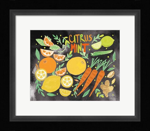 Framed Fruitie Smoothie IV on Black Print