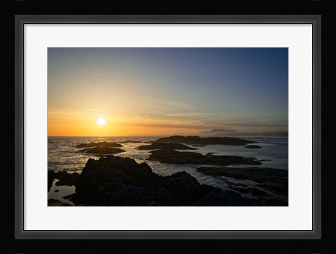 Framed Coastal Waters At Sunset Print