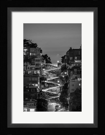 Framed Lombard Street BW Print