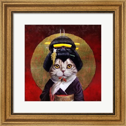 Framed Kyoto Kitty Print