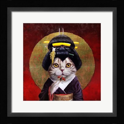 Framed Kyoto Kitty Print