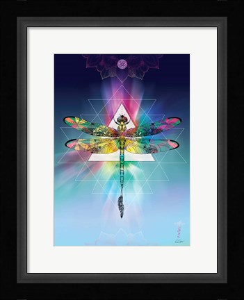 Framed Cosmic Dragonfly Print