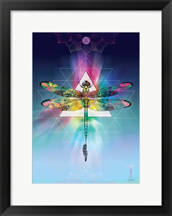 Framed Cosmic Dragonfly Print