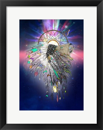 Framed Cosmic Lion Butterfly Print