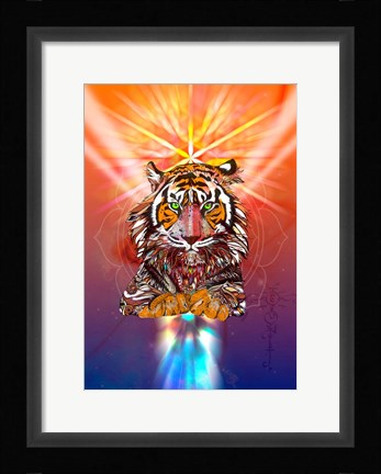 Framed Cosmic Tiger Print