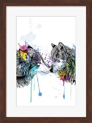 Framed Wolves Print