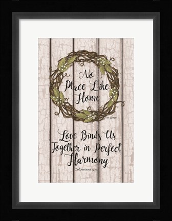 Framed Leaf Wreath Print