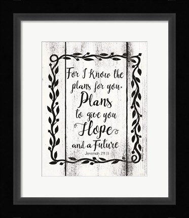 Framed Plans to Give You Hope Print