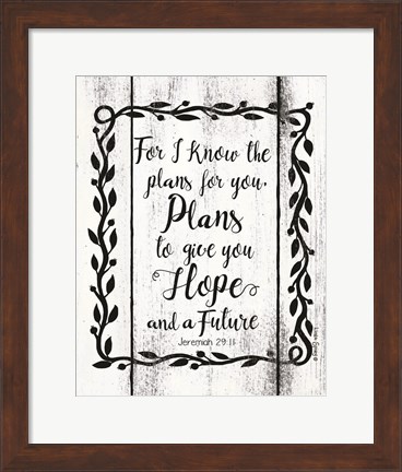 Framed Plans to Give You Hope Print
