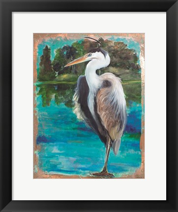 Framed Marsh Heron Print