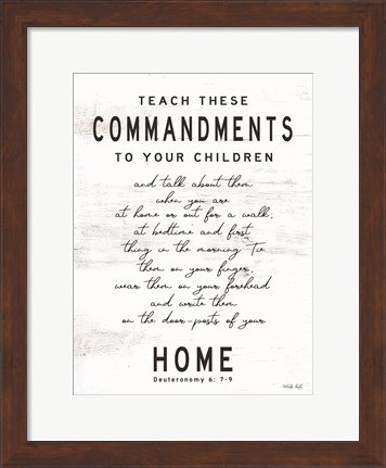 Framed Teach These Commandments Print