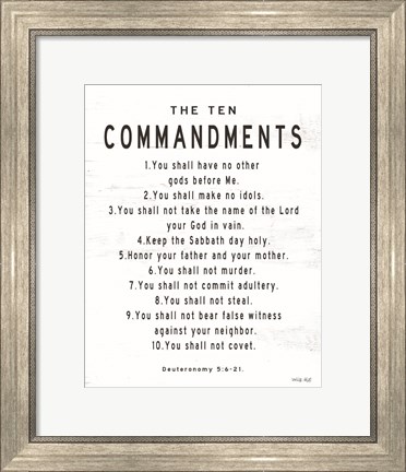 Framed Ten Commandments Print