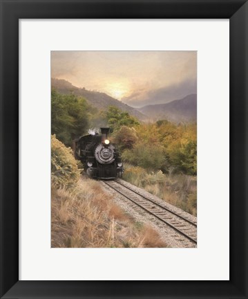 Framed Durango Train at Sunset Print