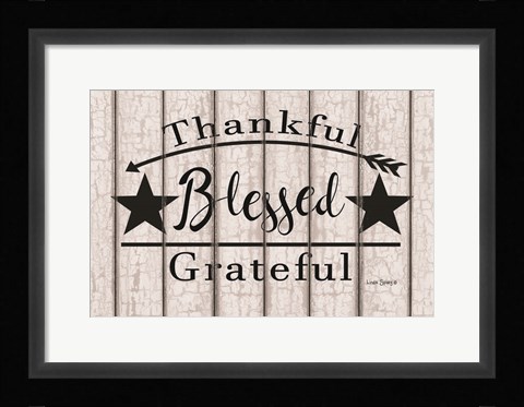 Framed Blessed Thankful Grateful Print