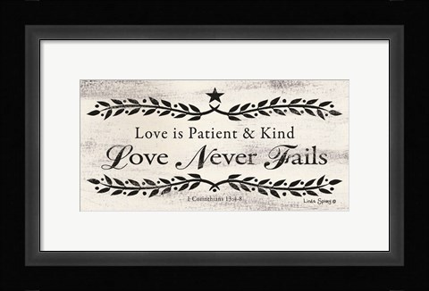 Framed Love is Patient Print
