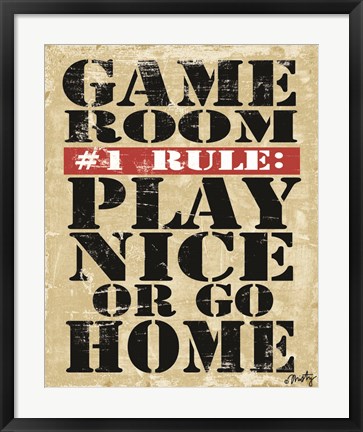 Framed Game Room #1 Rule Print