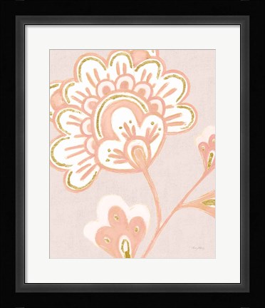 Framed Flora Chinoiserie VI Textured Terra Print