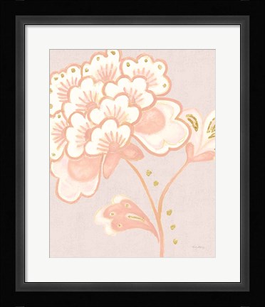 Framed Flora Chinoiserie IV Textured Terra Print