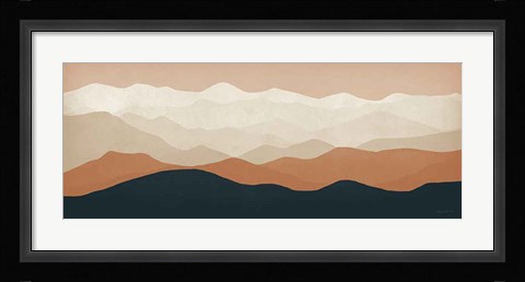 Framed Terra Cotta Sky Mountains Print