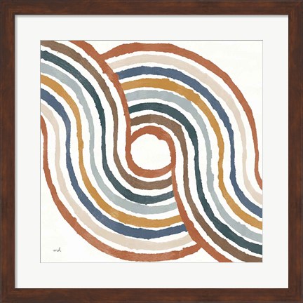 Framed Rainbow Road II Thick Lines Print